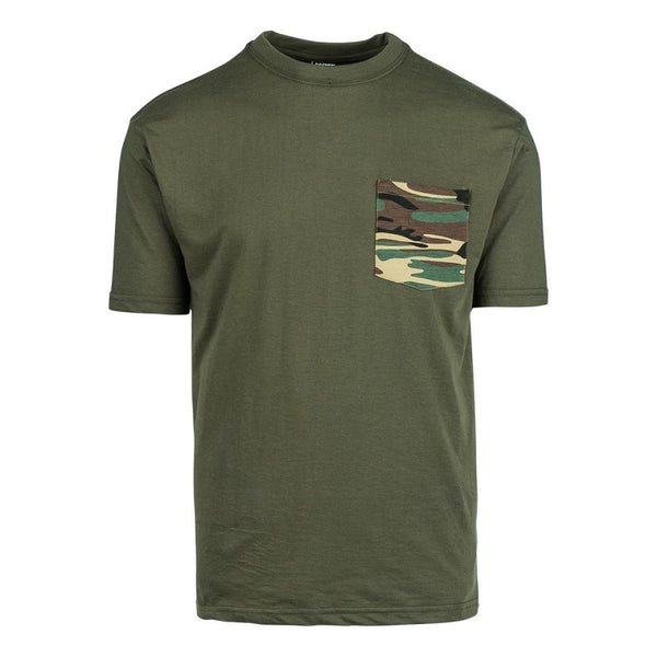 T-shirt camo pocket - Groen