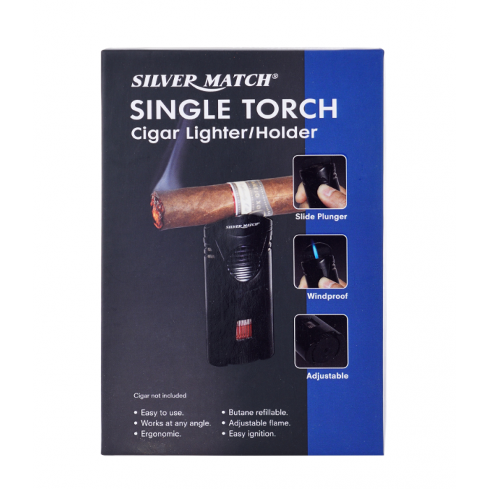Aanst. jet flame Silver Match Cigar Holder