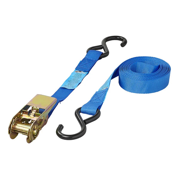 ProPlus Spanband blauw met ratel + 2 haken 5 meter