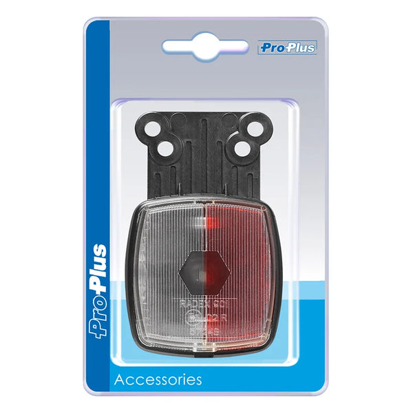 ProPlus Breedtelicht rood/wit 66x62mm met reflector op houder in blister