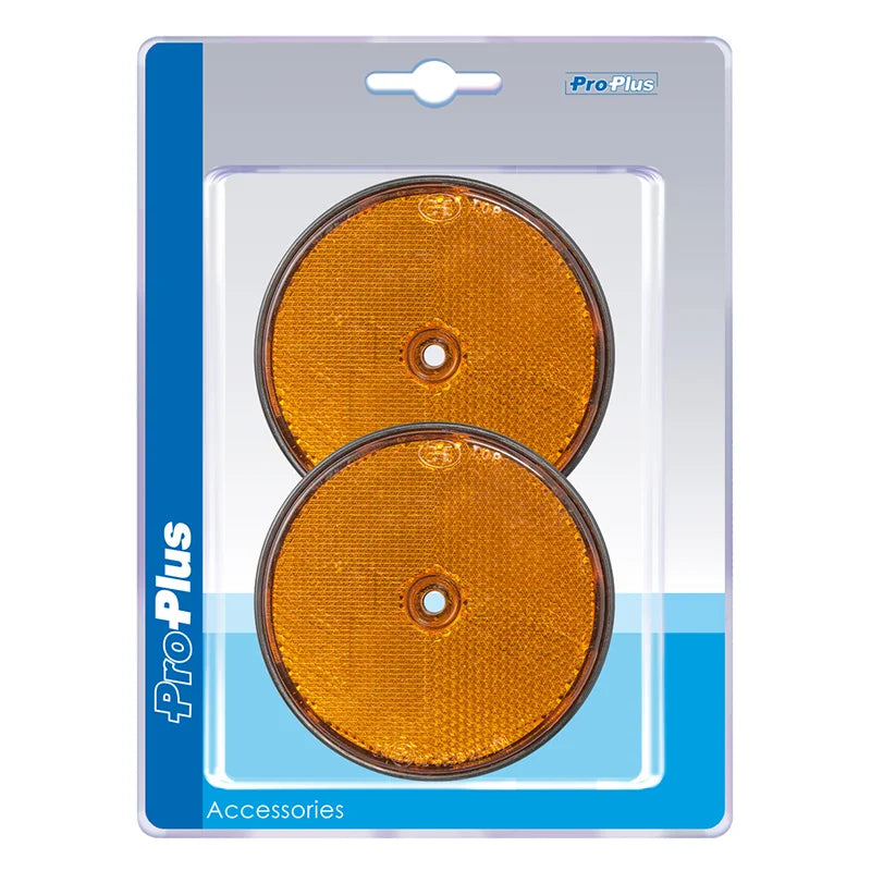 ProPlus Reflector oranje 80mm schroefbevestiging 2 stuks in blister