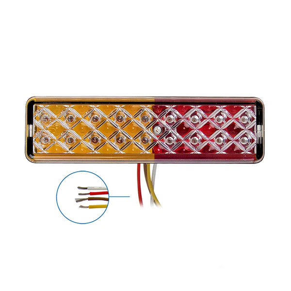 ProPlus Achterlicht 12/24V 3 functies 135x38mm LED met houder zwart