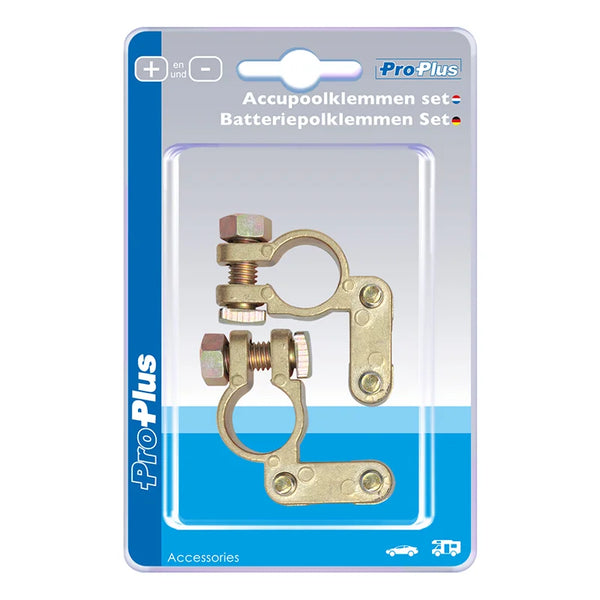 ProPlus Accupoolklemmen set (+) en (-) in blister