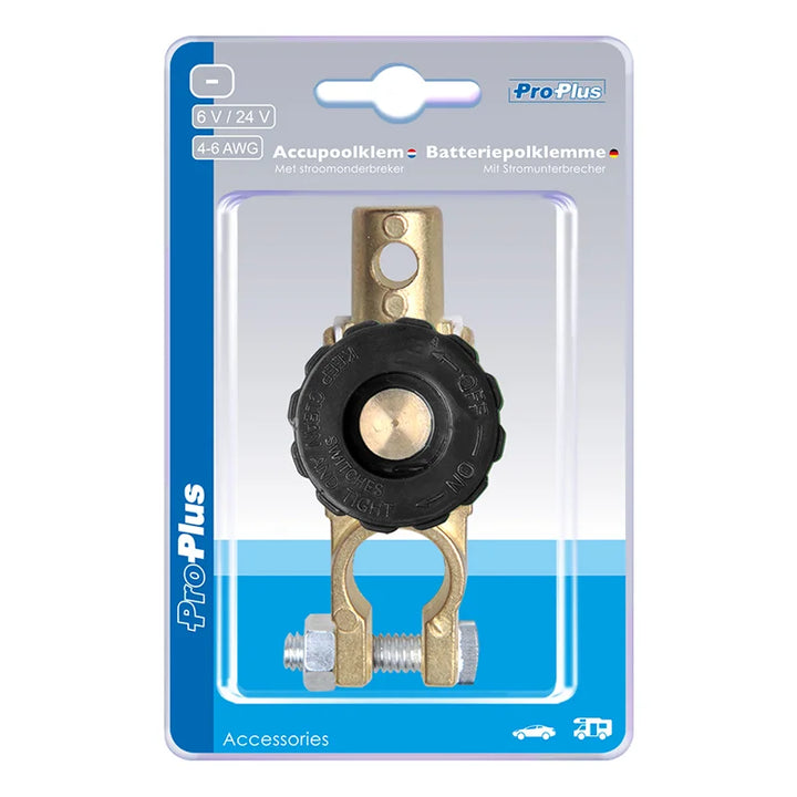 ProPlus Accupoolklem (-) 17,5mm met stroomonderbreker in blister