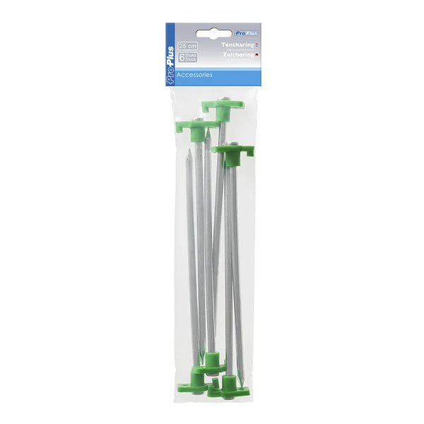 ProPlus Tentharing 25cm metaal met kunststof haak 6 stuks in polybag