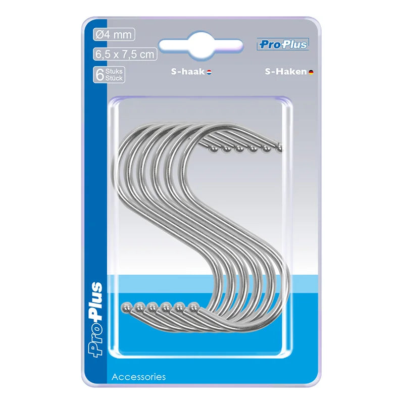 ProPlus S-Haak - Ø 4 mm 6.5 x 7.5 cm 6 stuks - Blister