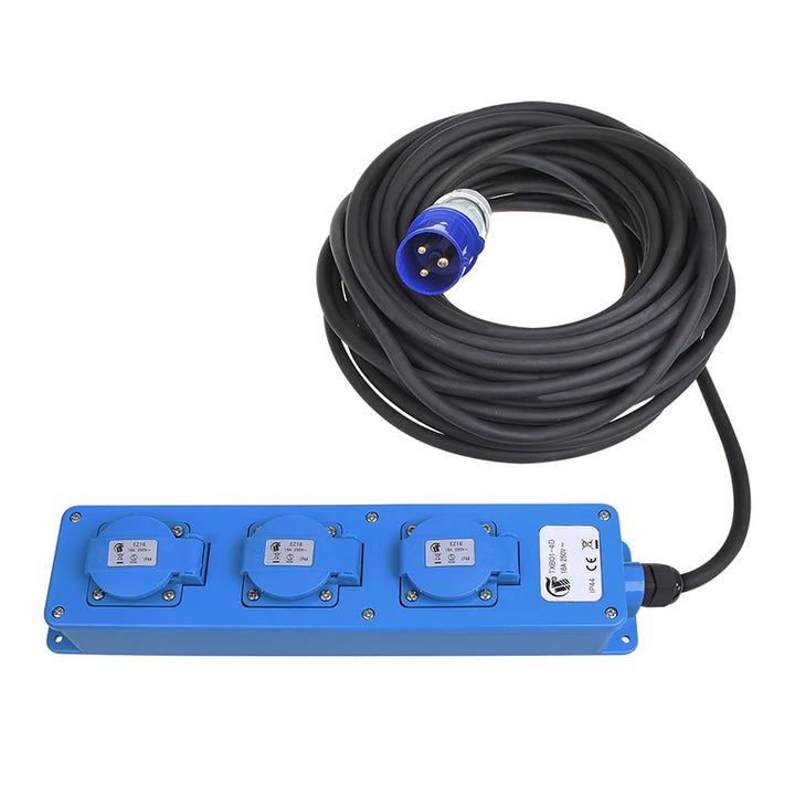 ProPlus CEE 3-weg stekkerdoos 20M (2xSchuko + 1x2-USB)