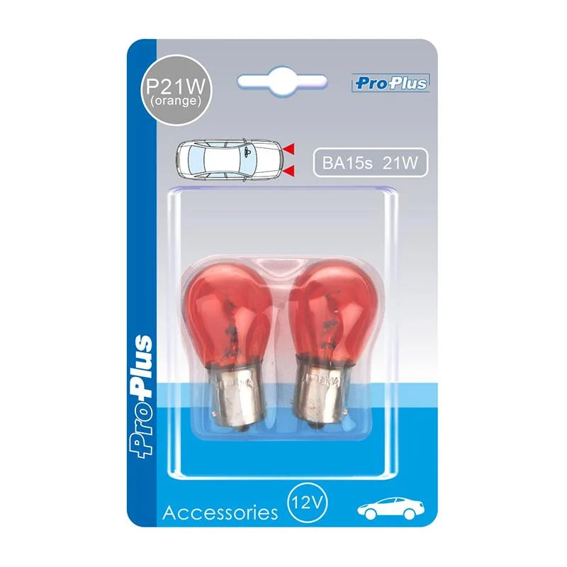 ProPlus Autolamp - 12 Volt - 21 Watt - BA15S - Oranje - 2 stuks