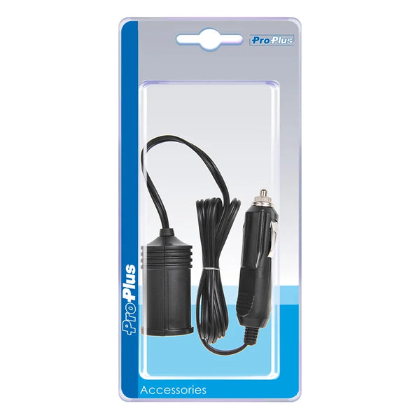 ProPlus Verlengkabel 1M met USB lader 2-weg type A 12V/24V in blister