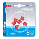 ProPlus Steekzekeringen mini 10A rood 6 stuks in blister