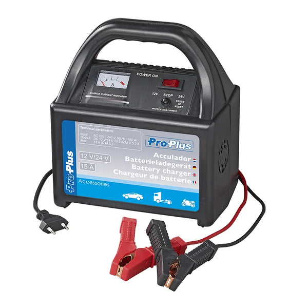 ProPlus Acculader 12V/24V 15Amp.