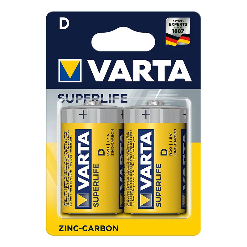 ProPlus Varta Superlife batterijen D 2 stuks in blister