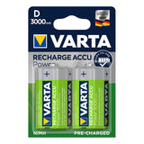 ProPlus Varta Recharge Accu Power batterijen D 3000 mAh 2 stuks in blister