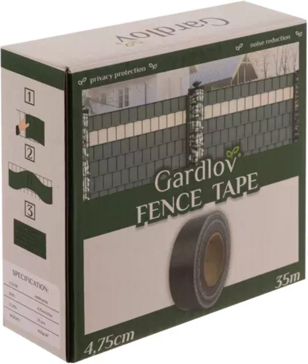 Gardlov Vlechtband Hekwerk - 4.75 cm x 35 m - Premium Kwaliteit - Antraciet