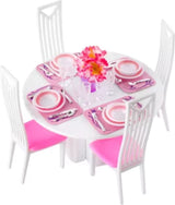 Ruhhy Grote Meubelset voor Poppenhuizen - Complete Set met Tafel, Stoelen, Servies & Meer