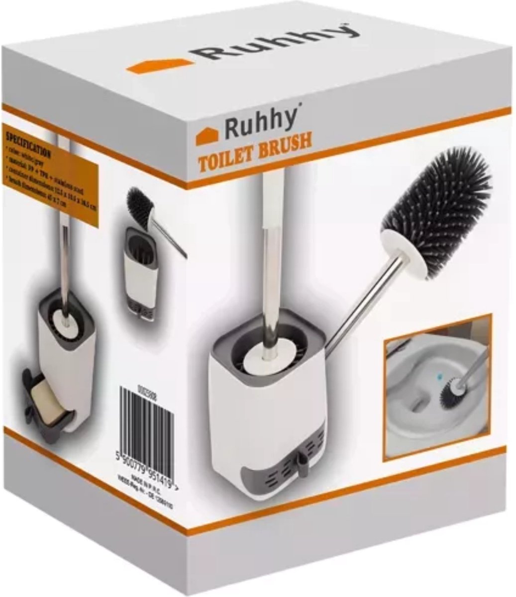 Ruhhy Siliconen Toiletborstel Set - Hygiënisch en Stijlvol