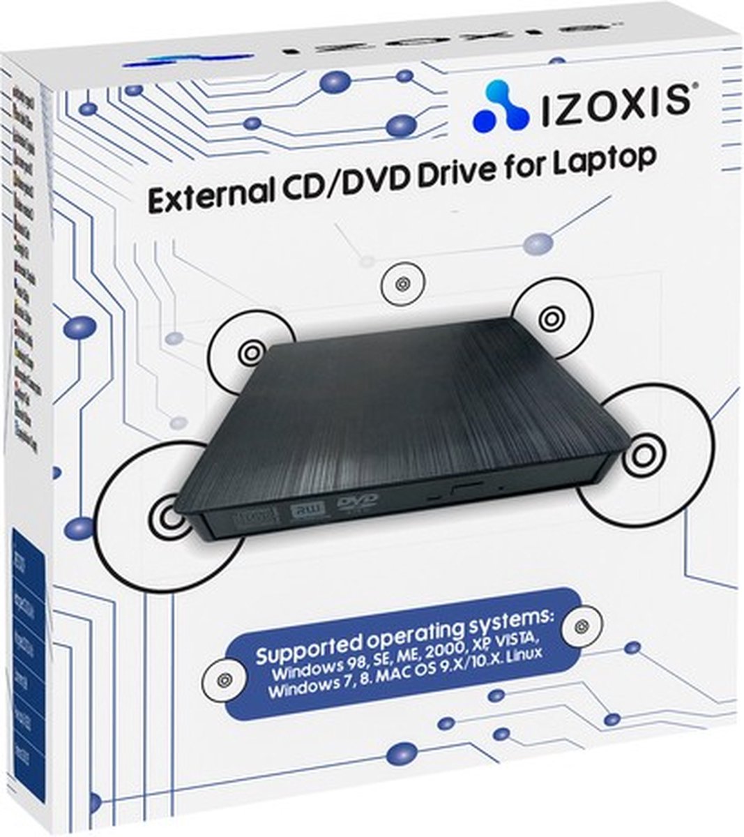 Izoxis CD/DVD Brander Extern – Plug &amp; Play – Voor Windows en Mac