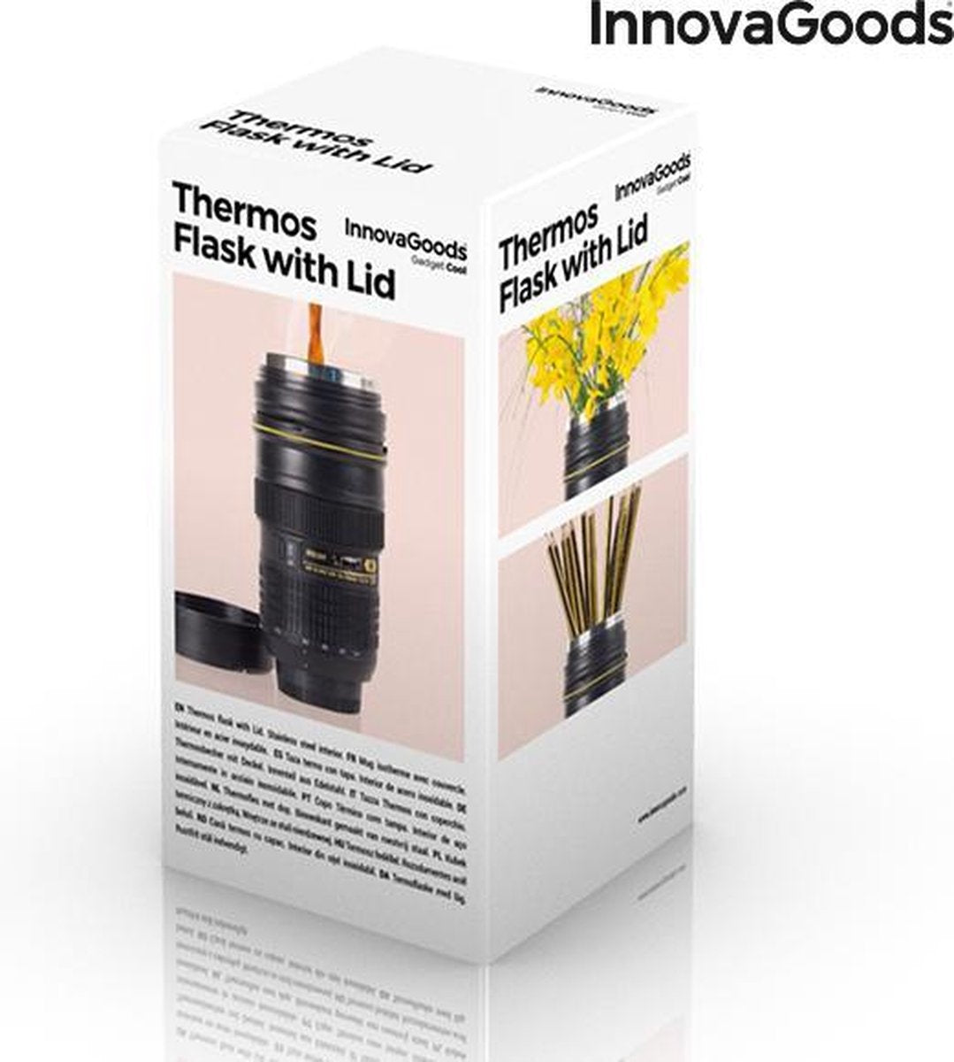 InnovaGoods - Thermische Beker met Deksel - Drinkbeker - Meervoudig gebruik: Mok, Thermos, Potloodhouder, Kan, Bloempot...