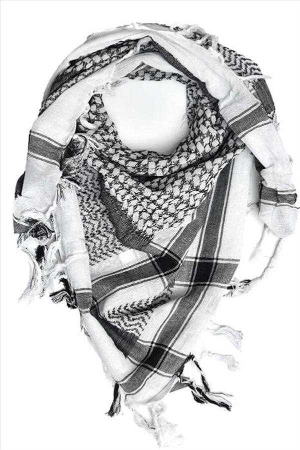 Kufiya - Originele Arafat sjaal - PLO sjaal - Wit met Zwart