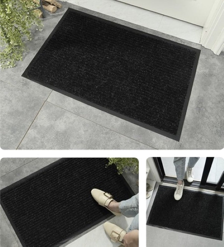 Deurmat 60X90 cm - Droogloopmat binnen en buiten - Antislip Deurmat - Deurtapijt- Kwalitatieve Binnenmat - Inloopmat - Deurmatten voor binnen - Deurmat Voordeur - Grijs Zwart