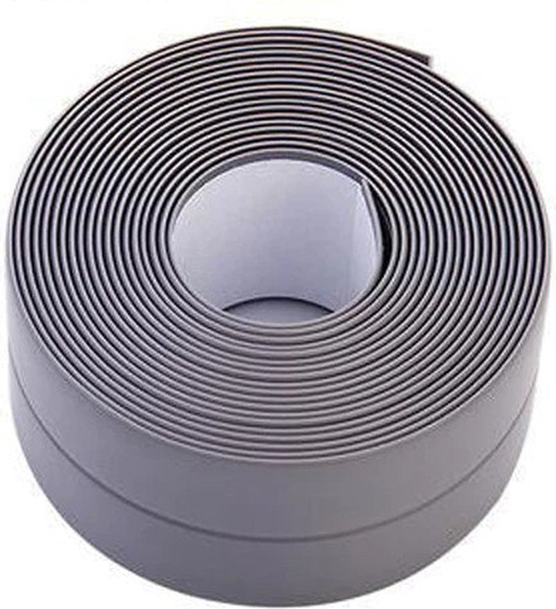 Sanitairstrip Grijs - Kitstrip - Wastafel Afdichtstrip - Voor Keuken & Badkamer - Waterdicht - Afdichtingstape - Sanitairkit - PVC