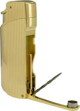 PASSATORE 2-flame jet cigar lighter "Cannes" gold