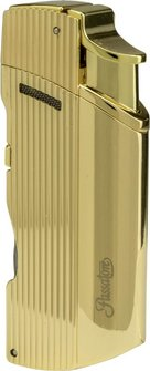 PASSATORE 2-flame jet cigar lighter "Cannes" gold