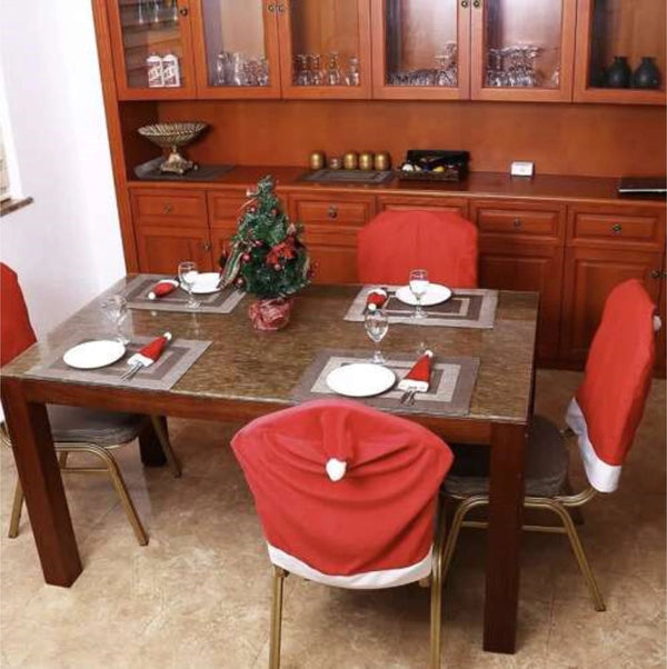 Kerstmutsjes bestekhouder - Bestekhouder Kerstmuts - Kersttafel Decoratie - Bestekzakje 12 Stuks
