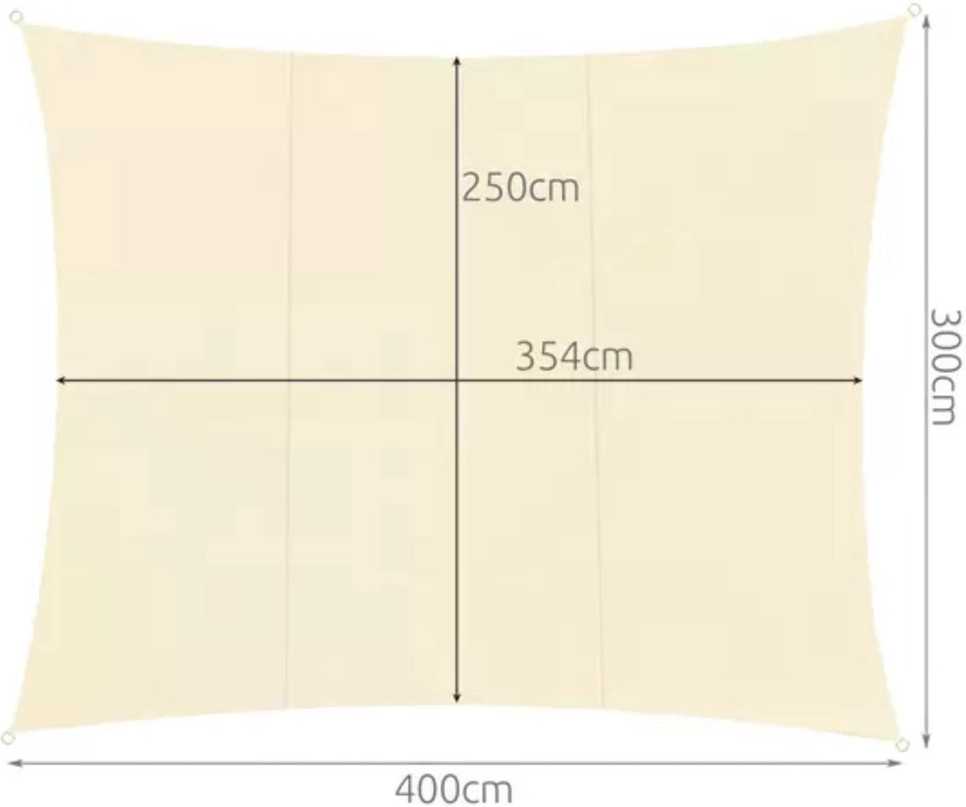 Gardlov Beige Zonneschermzeil 3x4m - Perfecte Schaduw en UV-bescherming