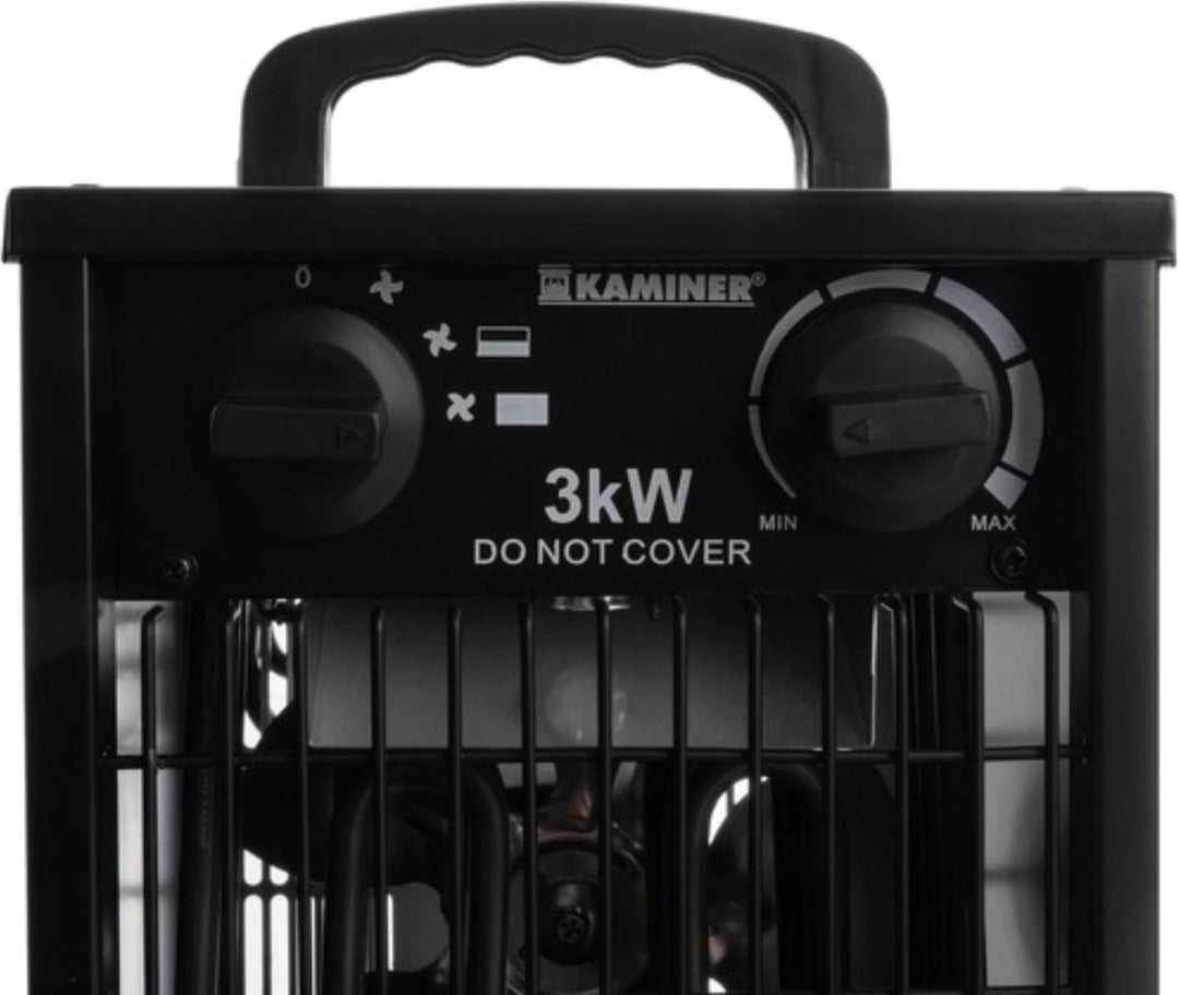 Kaminer Elektrische Heater 3kW - Krachtige Ventilatorkachel met Thermostaat en Oververhittingsbeveiliging