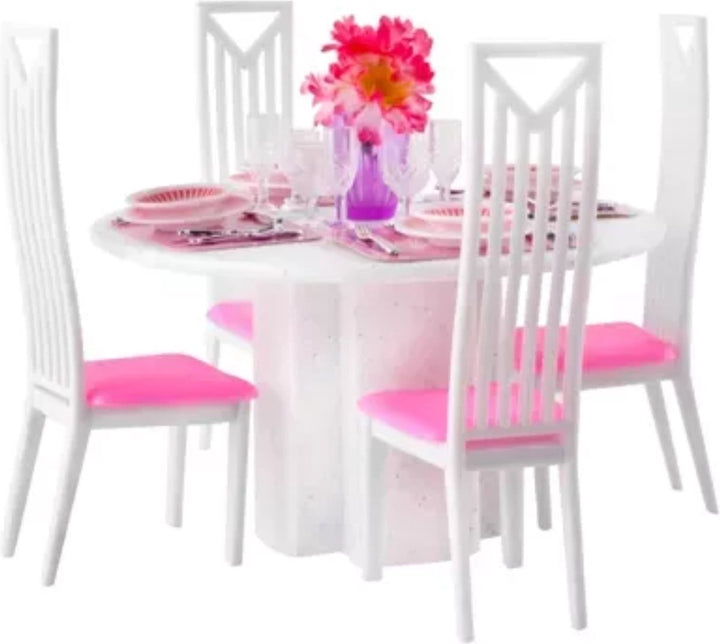 Ruhhy Grote Meubelset voor Poppenhuizen - Complete Set met Tafel, Stoelen, Servies &amp; Meer