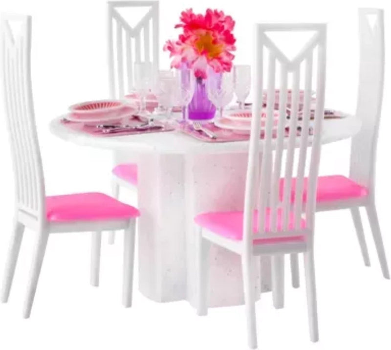 Ruhhy Grote Meubelset voor Poppenhuizen - Complete Set met Tafel, Stoelen, Servies & Meer
