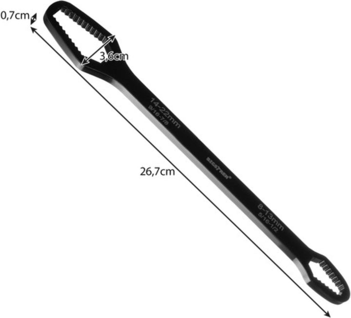 Bigstren Ruhhy Universele Ringsleutel 8-22mm - Multifunctioneel en Duurzaam Gereedschap