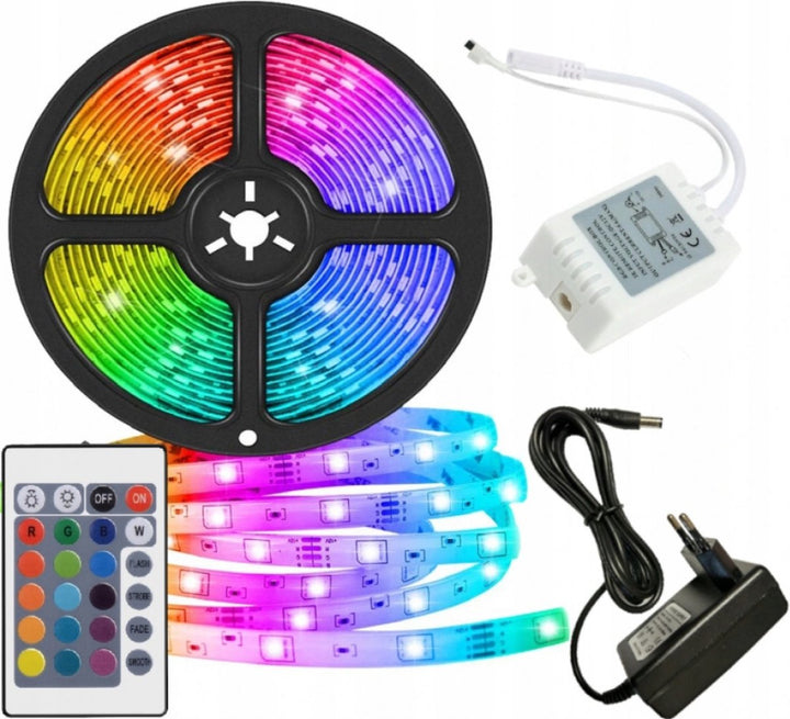 Waterdichte LED Strip 5 meter RGB Kleuren met Afstandsbediening - IP44 Waterdicht - 300 LED&
