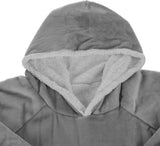 Sweatshirt XXL - Hoodie Deken - Oversized Hoodie Draagbare Deken - Super Zacht Warm en Comfortabel - Premium Kwaliteit Materiaal - Uniseks - Voor Volwassenen en Kinderen - Zorgeloos Wassen - Grijs