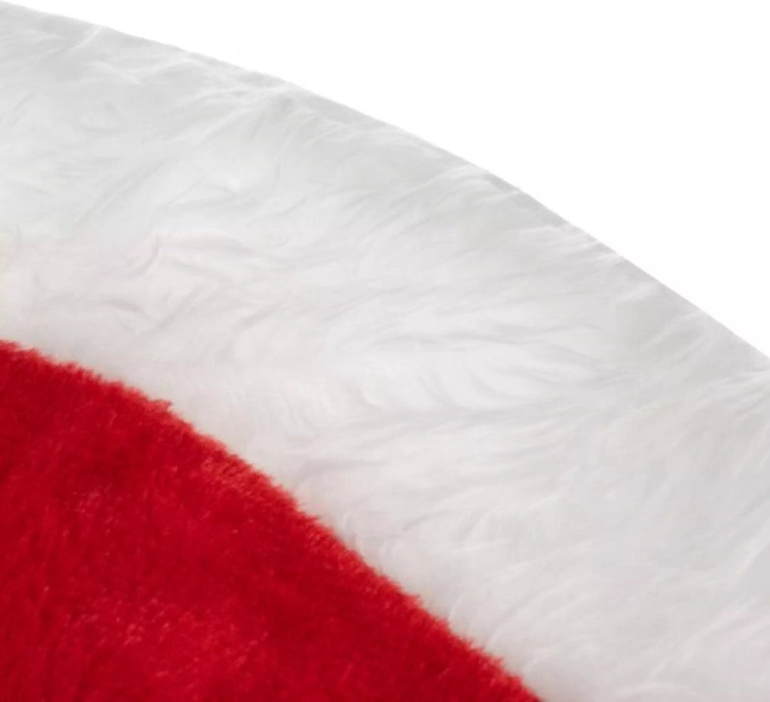 Ruhhy Kerstboommat 90cm met Gouden Binding - Elegante Rode en Witte Decoratie