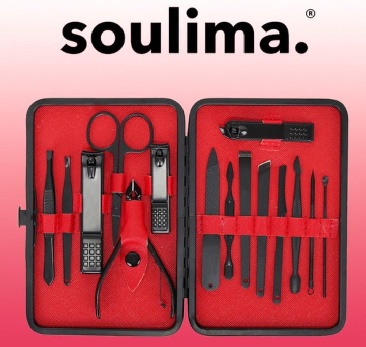 Manicure Set - Pedicure Set - Nagelknipper- 15-Delige RVS Nagel Verzorging Set - Nagelschaar - Etui - Epileer Pincet