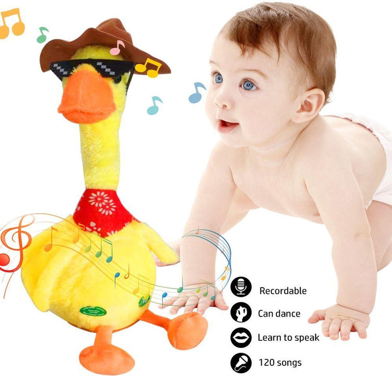 Dansende Eend - OPLAADBAAR - Interactieve Pratende Knuffel- Dancing Duck - div liedjes - praat je na - Met USBlader
