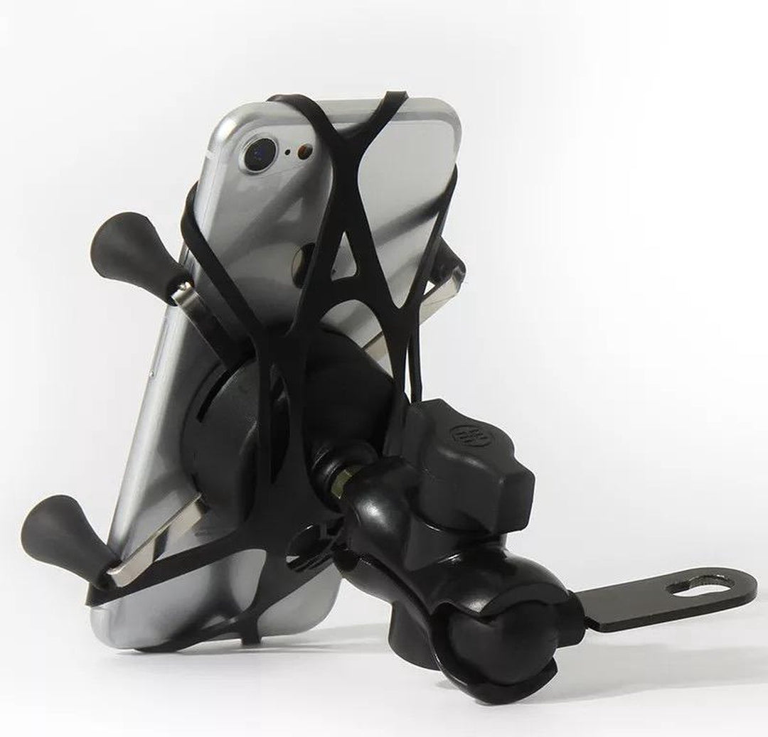 Motorfiets Telefoonhouder - Scooter Telefoonhouder - Mobiele Telefoon Houder Met USB Oplader Voor Op de Motor - Voor op de Brommer - Voor op de Scooter - GPS - Telefoonhouder Motorfiets Motorlader 3D 8685