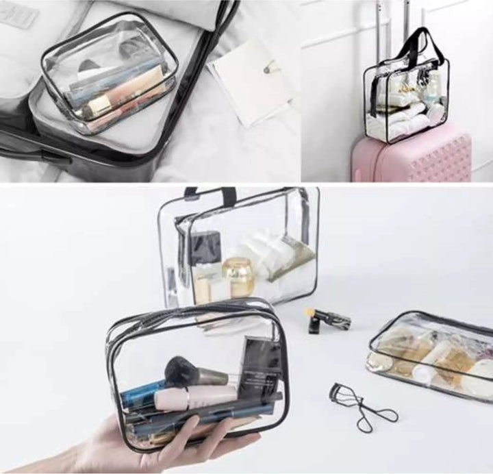 Beautylushh Doorzichtige Toilettas Set voor Toiletartikelen – Transparante Travel Organizer Bag 3-Pack