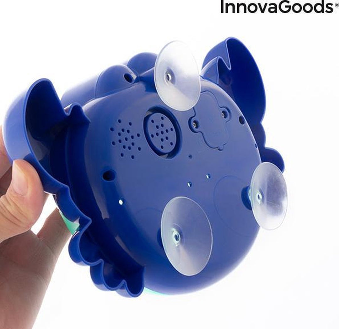 InnovaGoods - Badspeelgoed - Badspeeltjes - - Muzikale Krab met Zeepbellen voor het Bad - 12 Kindermelodieën - met 3 Zuignappen