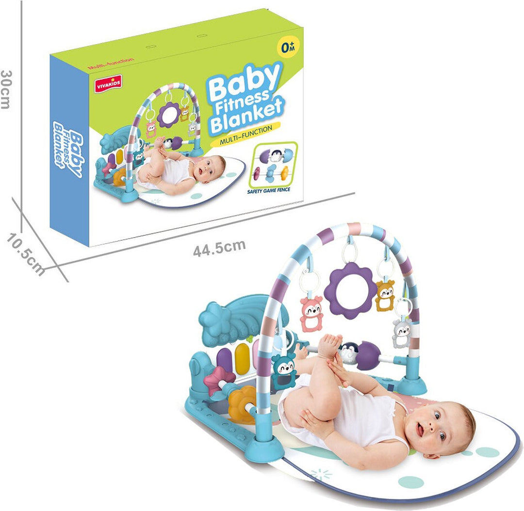 Baby fitness deken - Baby speelmat &amp; Piano - Baby gymtapijt incl. speeltjes - VivaKids