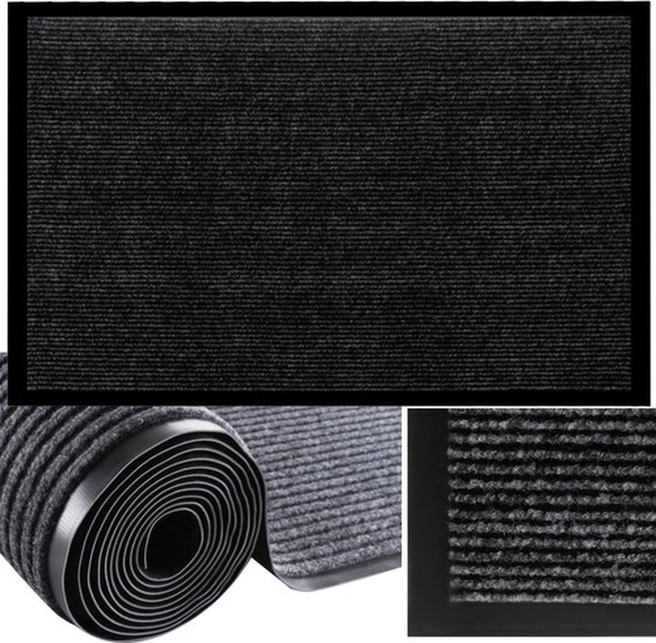 Deurmat 60X90 cm - Droogloopmat binnen en buiten - Antislip Deurmat - Deurtapijt- Kwalitatieve Binnenmat - Inloopmat - Deurmatten voor binnen - Deurmat Voordeur - Grijs Zwart