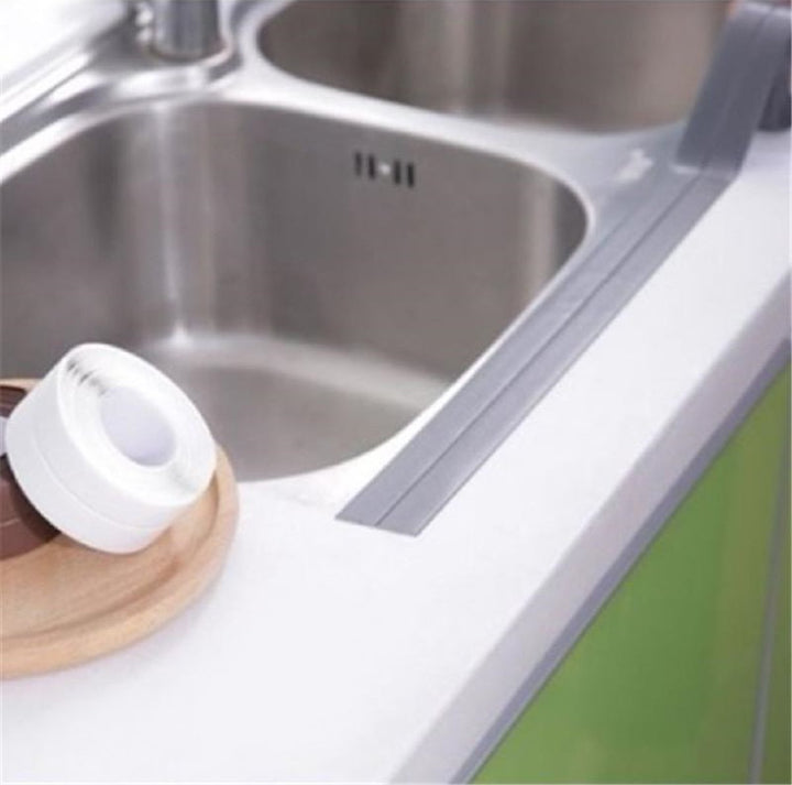 Sanitairstrip Grijs - Kitstrip - Wastafel Afdichtstrip - Voor Keuken &amp; Badkamer - Waterdicht - Afdichtingstape - Sanitairkit - PVC