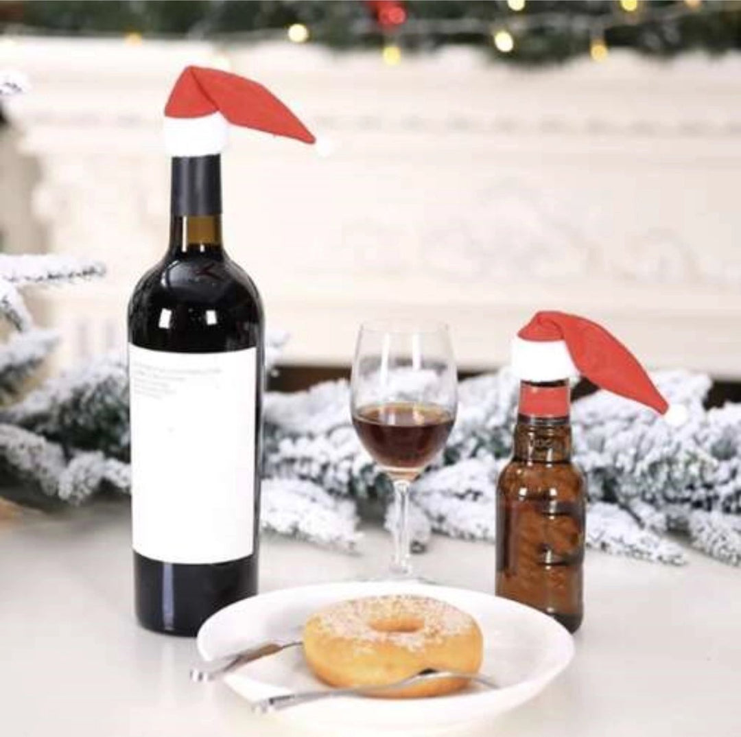Kerstmutsjes bestekhouder - Bestekhouder Kerstmuts - Kersttafel Decoratie - Bestekzakje 12 Stuks