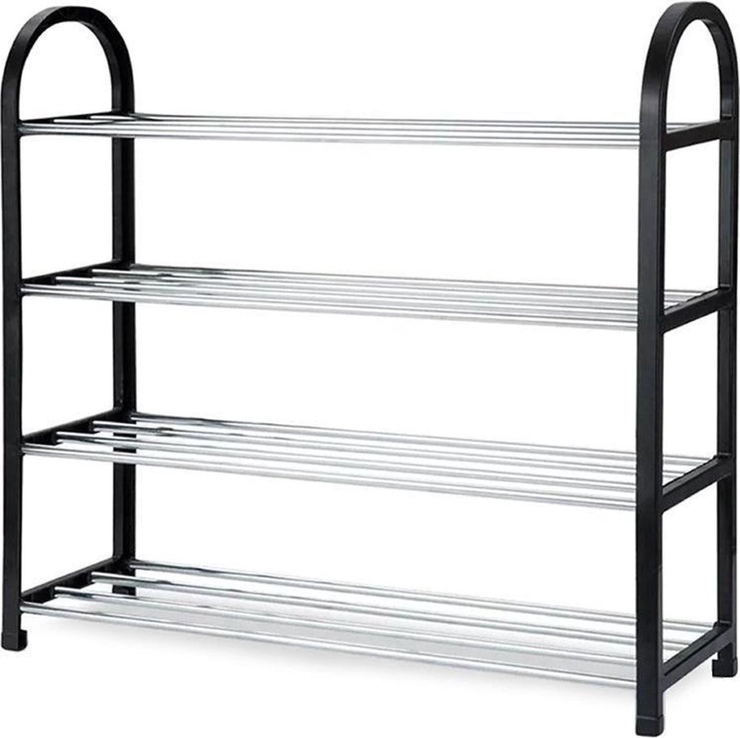 Schoenenrek Metaal - 4 laags 9 x 58 cm zwart