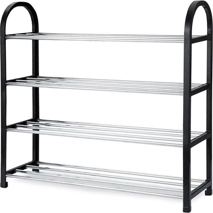 Schoenenrek Metaal - 4 laags 9 x 58 cm zwart