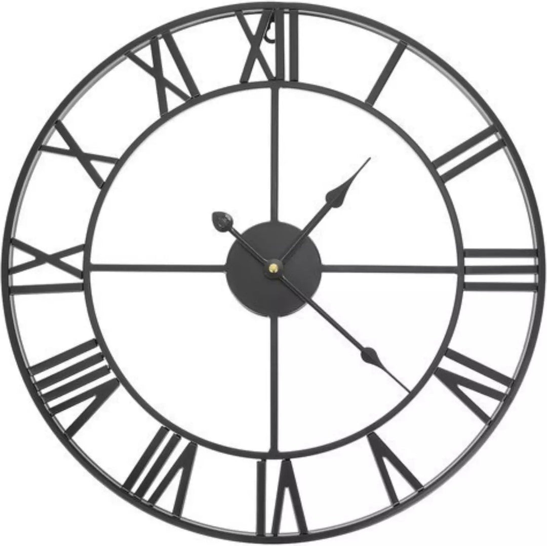 Ruhhy Retro Wandklok - 47.5 cm - Romeinse Cijfers - Zwart