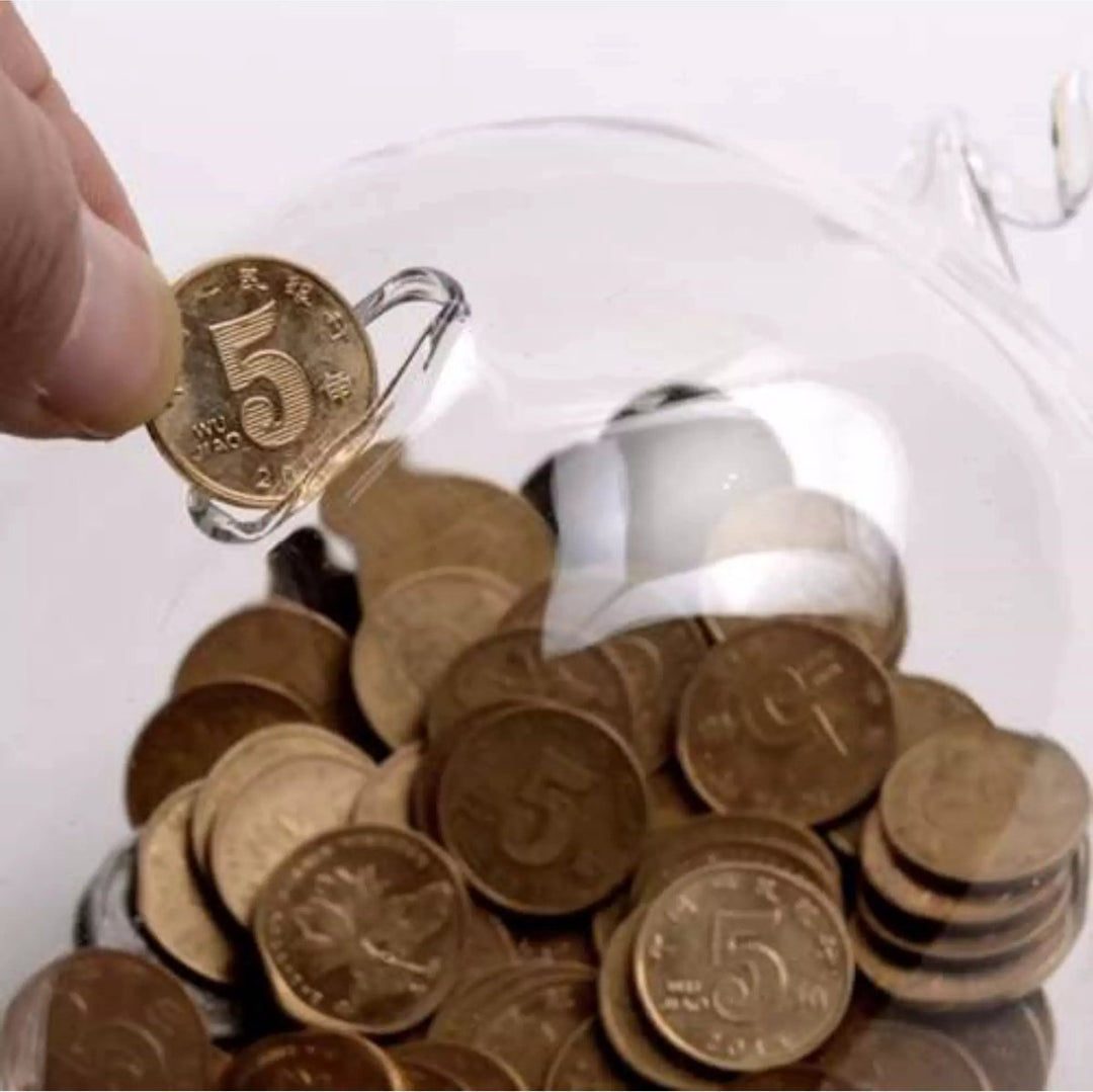 Glazen Spaarvarken - voor volwassenen en kleine kinderen - Groot - Spaarvarken Spaarpot - Glas - Hoge Kwaliteit - Cadeau