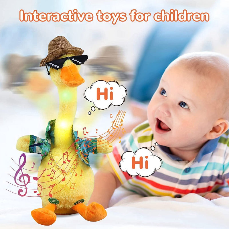 Dansende Eend - OPLAADBAAR - Interactieve Pratende Knuffel- Dancing Duck - div liedjes - praat je na - Met USBlader